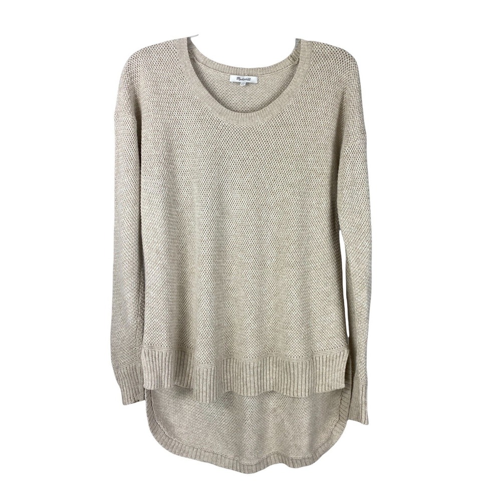 Madewell Knit Oversized Sweater Pullover Women's Size S Beige Tan Textured